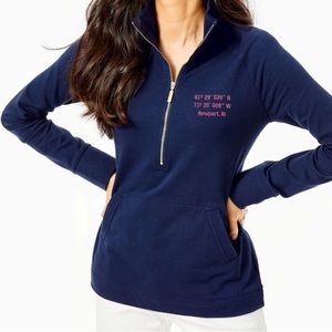 Lilly Pulitzer Zip Newport Skipper Solid Popover